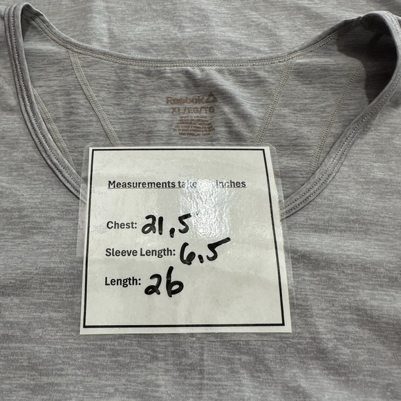 Reebok Grey Short Sleeve Top Casual Activewear Performance Workout Women's XL - Picture 12 of 12